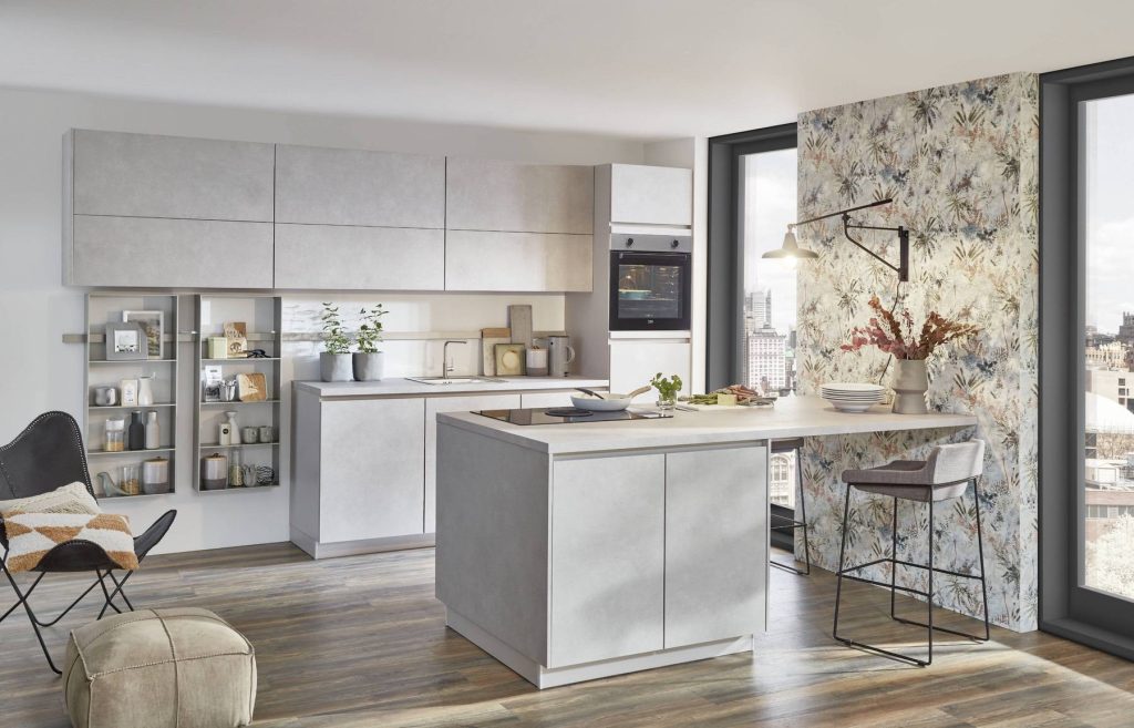 Nobilia Light Grey Handleless Kitchen 1 | German Kitchen Outlet Chester, Chester