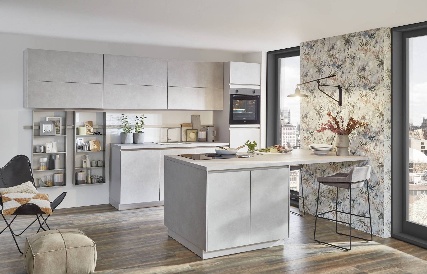 Nobilia Light Grey Handleless Kitchen 1 | German Kitchen Outlet Chester, Chester