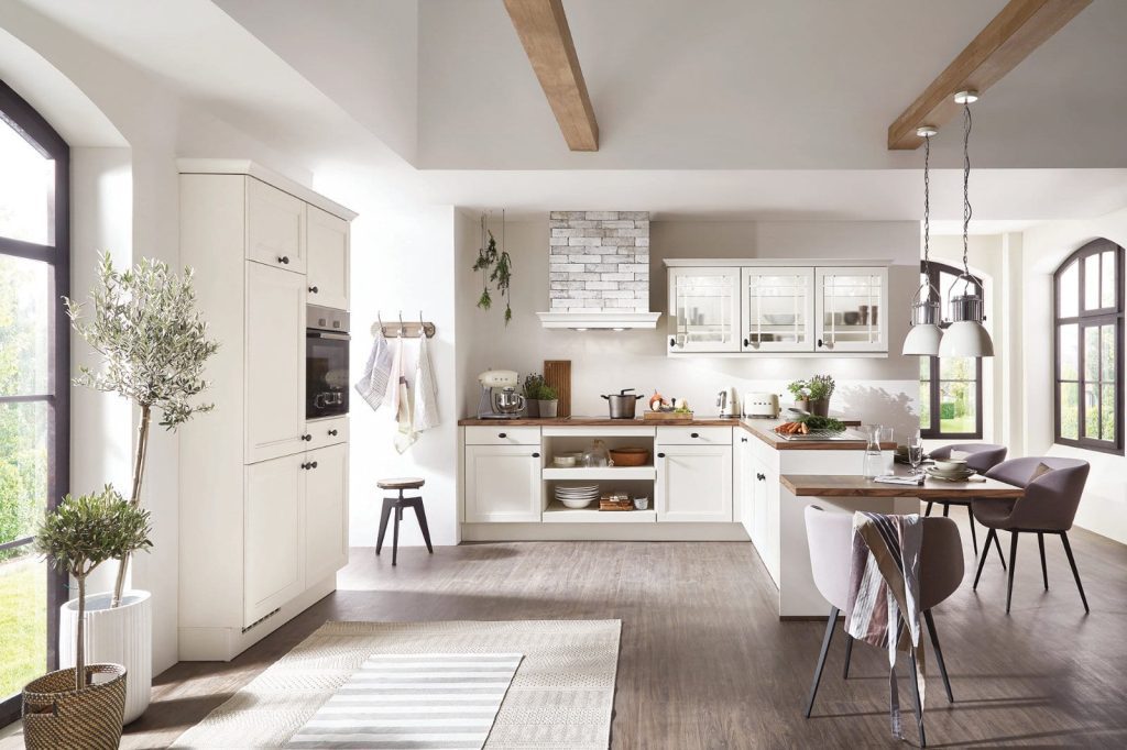 Nobilia Matt White Shaker Open Plan Kitchen 2021 | German Kitchen Outlet Chester, Chester