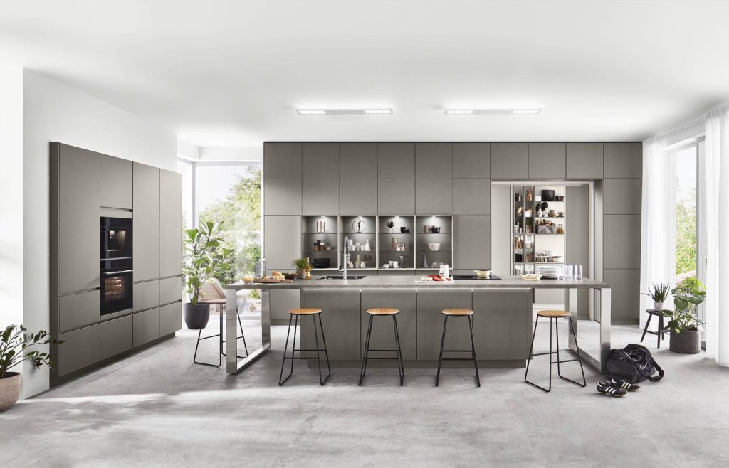 Nobilia Matt Grey Kitchen With Island 2 | German Kitchen Outlet Chester, Chester