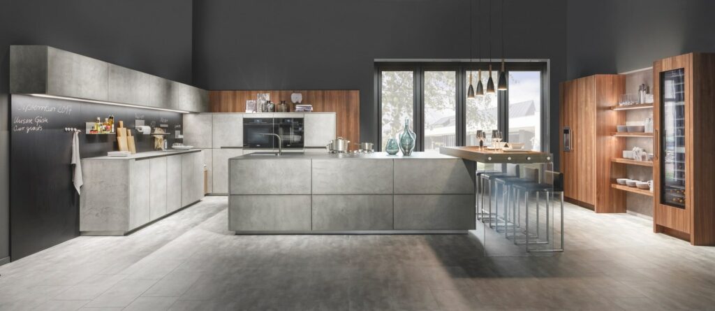 Warendorf Concrete Handleless Kitchen 3 | Totally Kitchens, Southampton