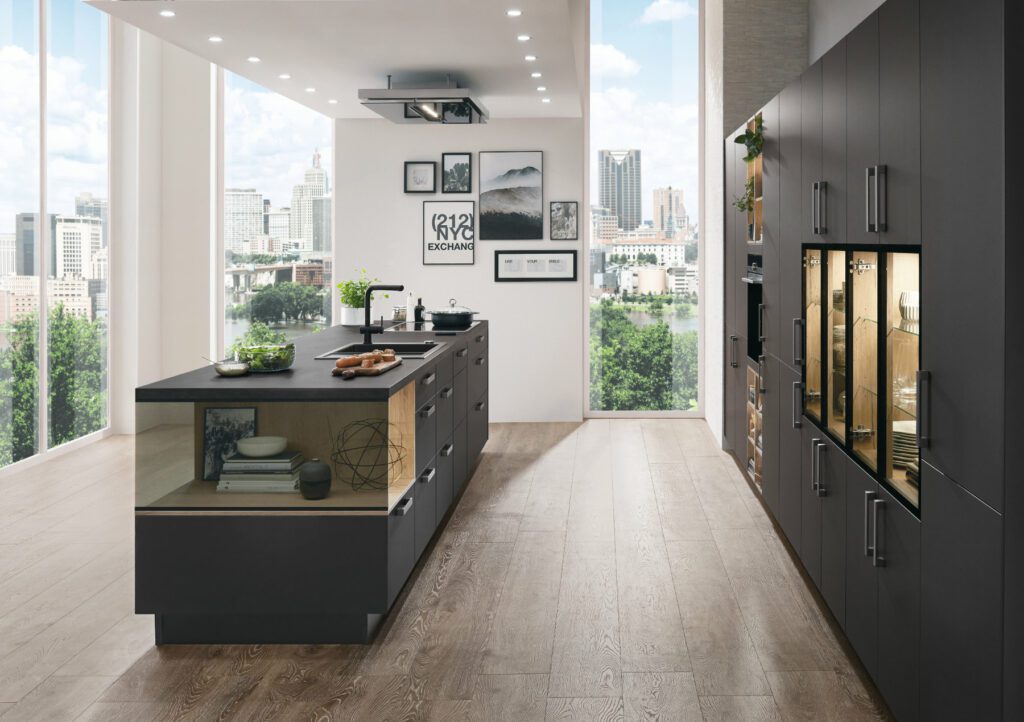 Xeno Matt Black Kitchen With Island 1 | Kitchen Lifestyles, Hampshire