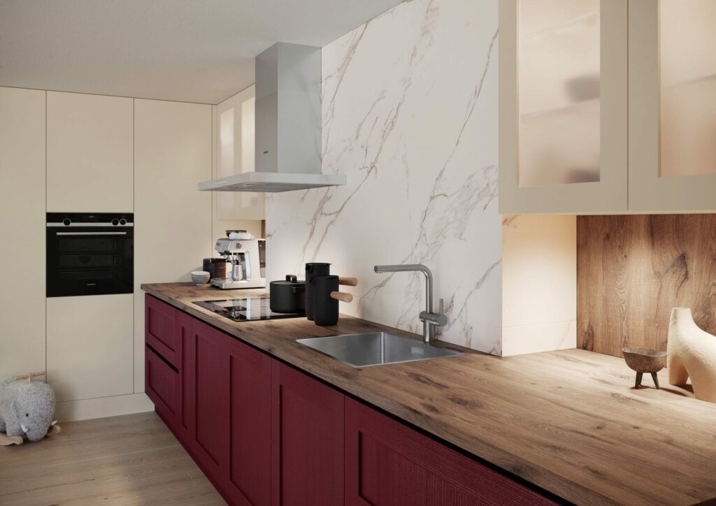 Burgundy Shaker Kitchen | Coleroberts, Loughborough
