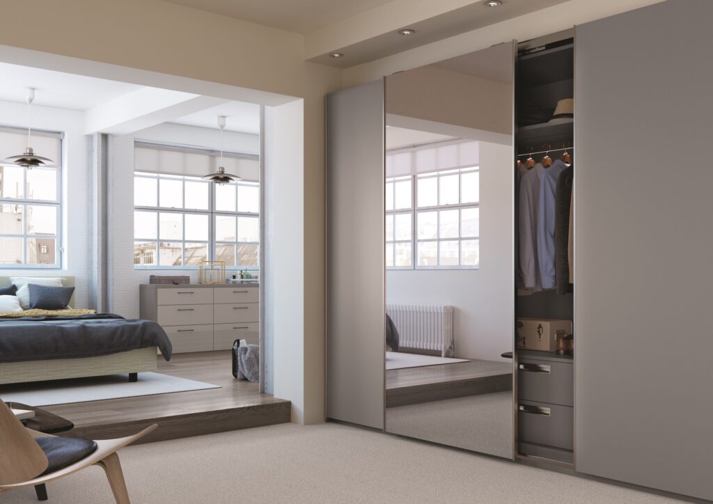 Dust Grey With Full Length Mirror Effect Panel | Coleroberts, Loughborough