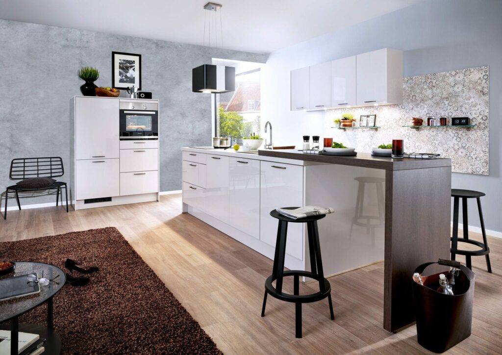 White Gloss Kitchen With Island | Coleroberts, Loughborough