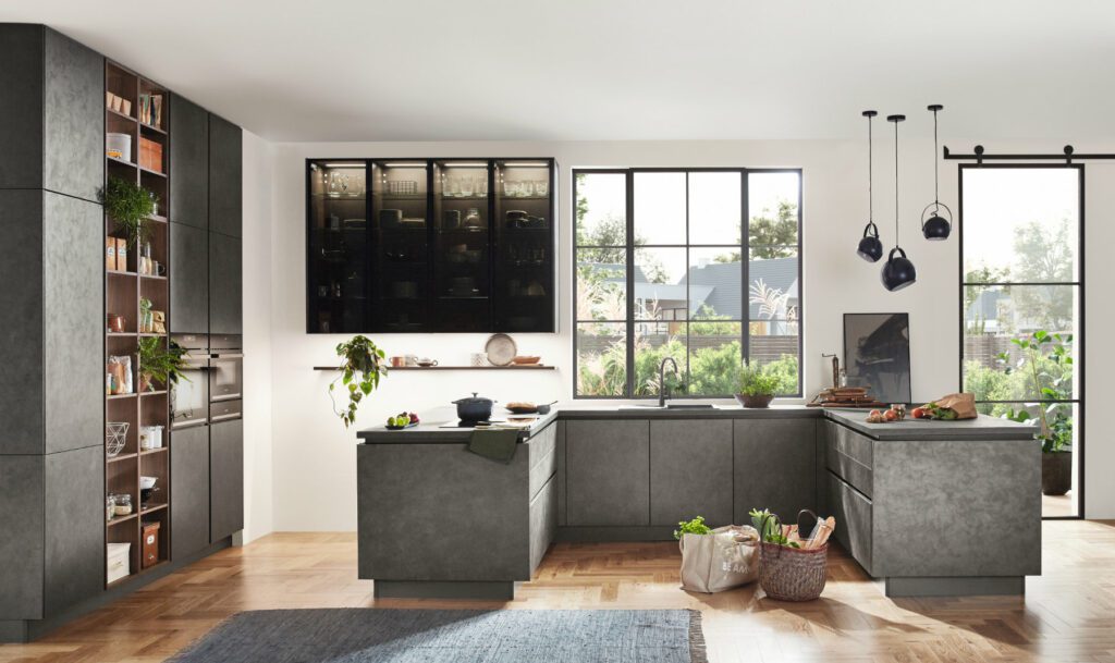 Nobilia Handleless Concrete Kitchen 1 | Nobilia German Kitchens by Square, Sheffield