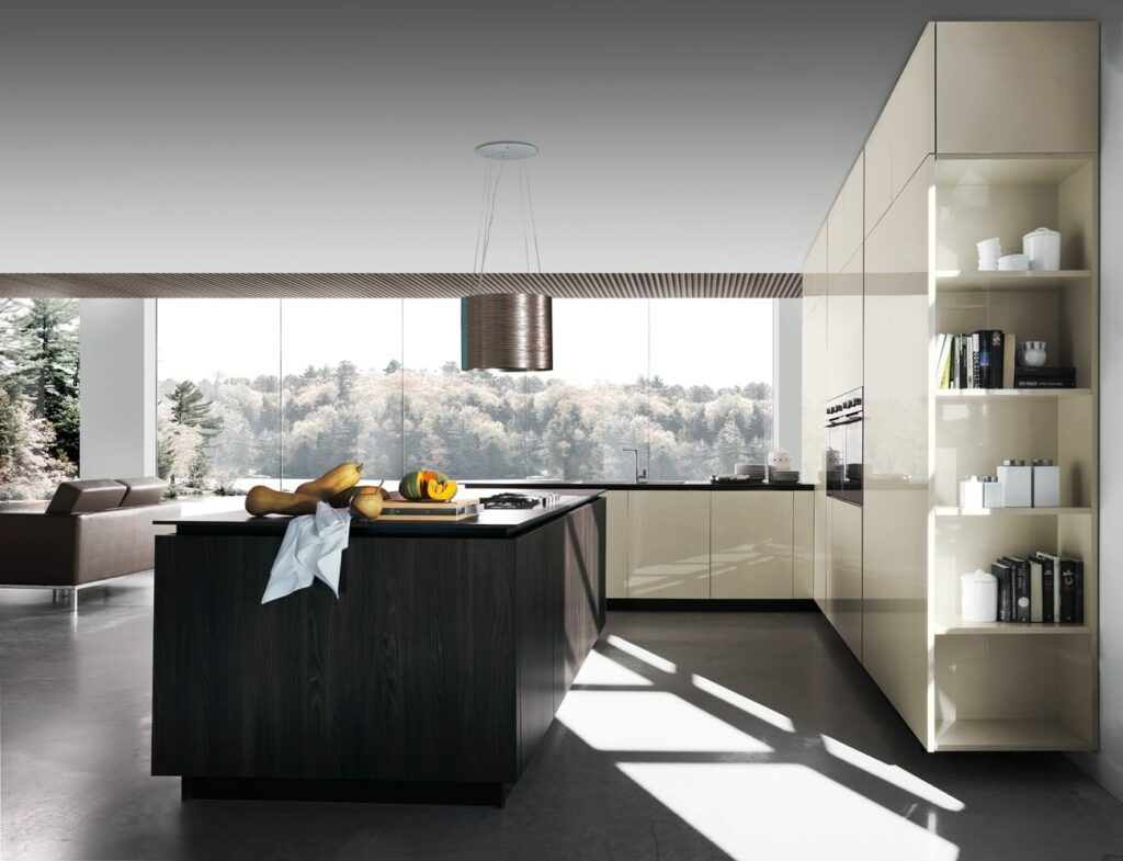 Miton High Gloss L Shaped Kitchen With Island 1 | Square Kitchens At Ponsford, Sheffield