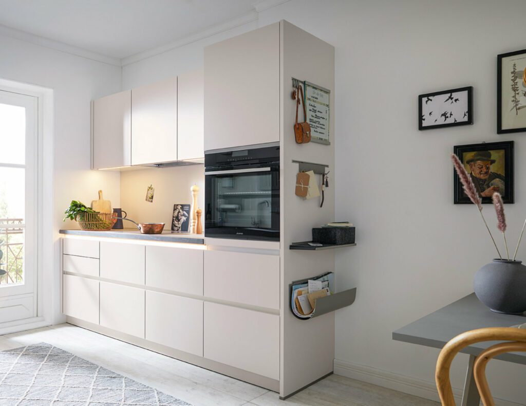 Schuller Light Matt Compact Handleless Kitchen | Square Kitchens At Ponsford, Sheffield