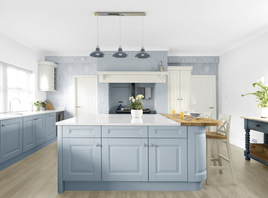 Laura Ashley Pastel Blue Shaker Kitchen 2 | Coalville Kitchens, Leicestershire