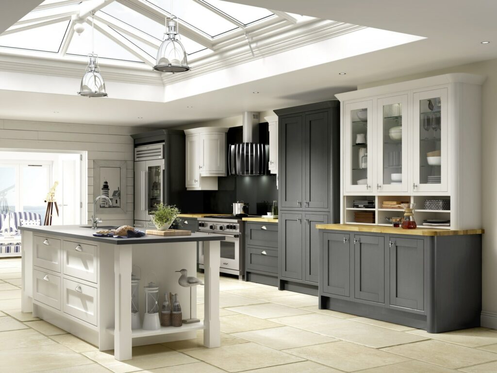 Symphony New England Pto Anthracite Chalk Shaker In Frame Kitchen | Coalville Kitchens, Leicestershire