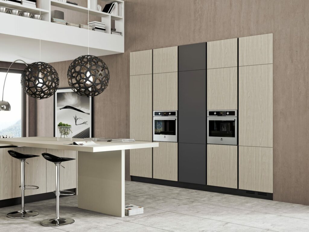 Arredo3 Light Wood Handleless Compact Kitchen | Pieve Interiors, Paisley