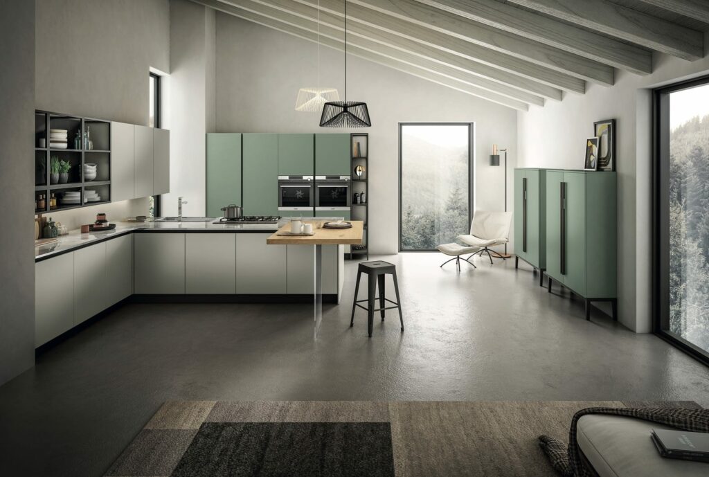 Arredo3 Modern Matt Green Kitchen | Pieve Interiors, Paisley
