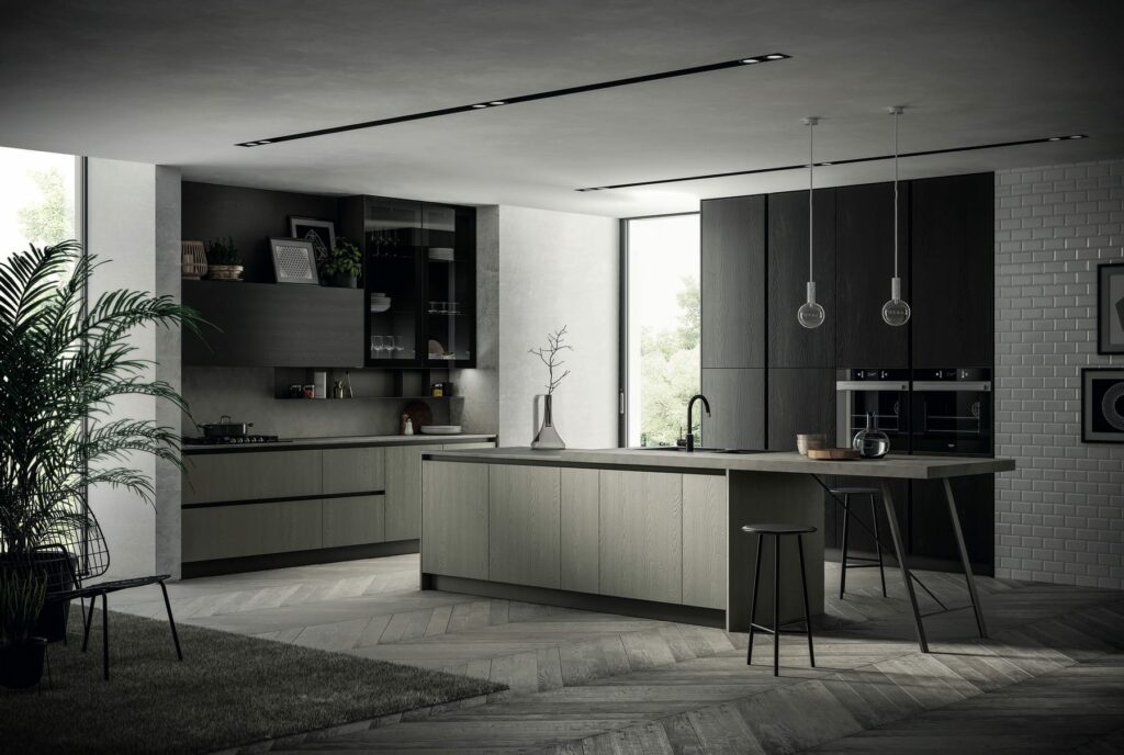 Arredo3 Wood Handleless Kitchen | Pieve Interiors, Paisley
