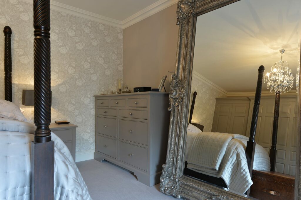 Hepworth Wood Grey Traditional Bedroom | Pieve Interiors, Paisley