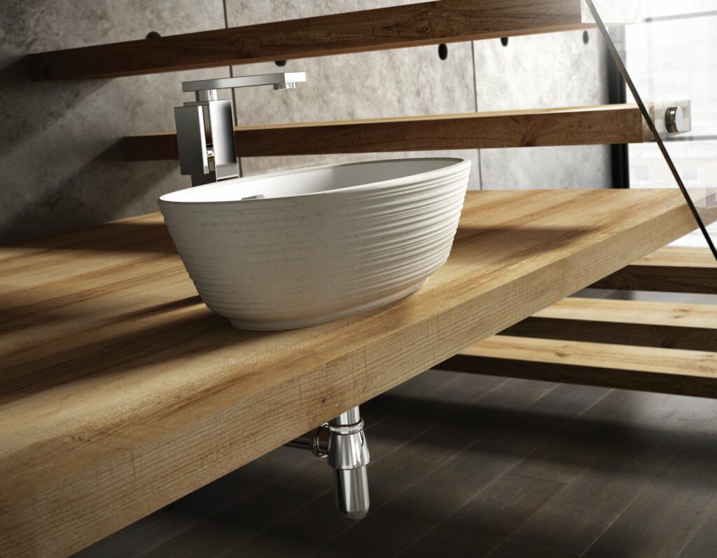 P24 Free Standing Stone Basin Inset Dof V2 | Pieve Interiors, Paisley