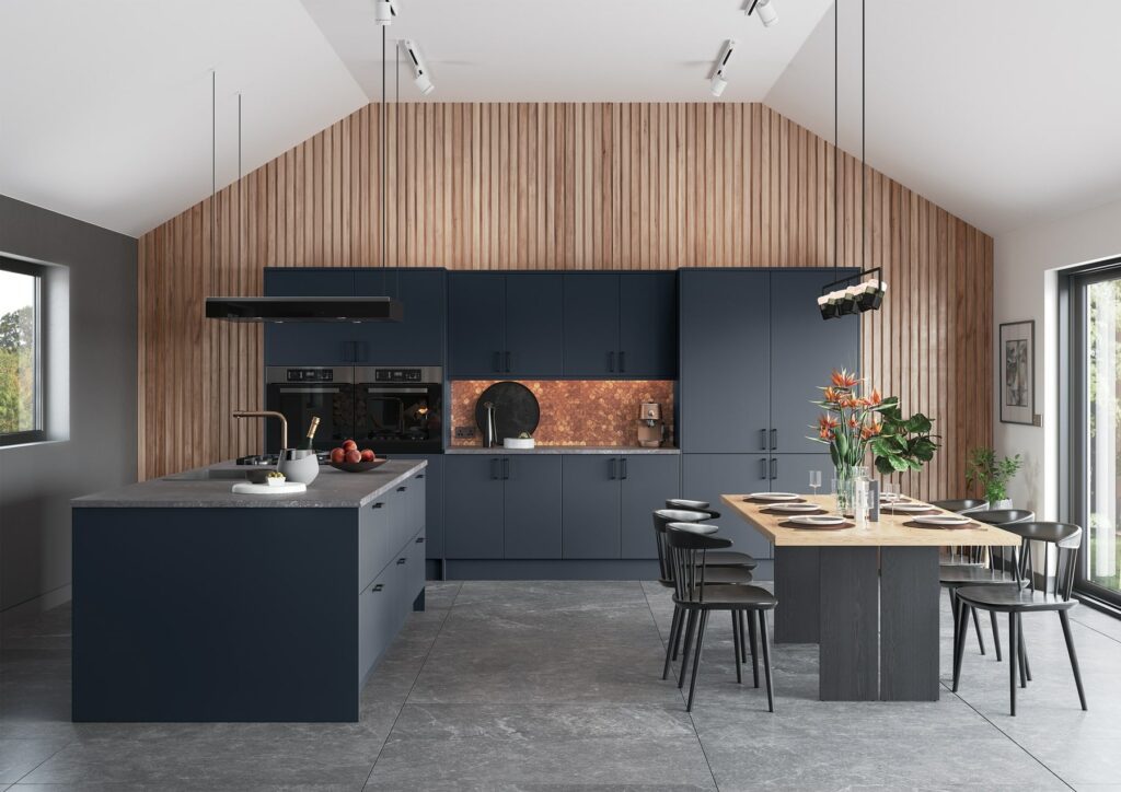 bespoke kitchens Hornchurch- Slate Blue Kitchen 3 | Stanford Design, Upminster