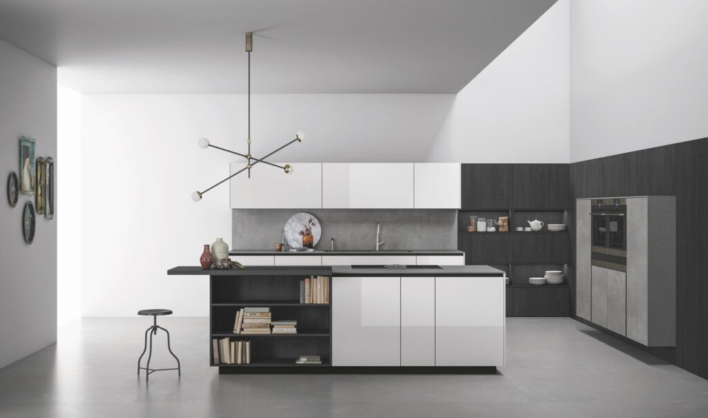 Doimo White Gloss L Shaped Kitchen With Island 2 | Vegas Kitchens, Folkestone