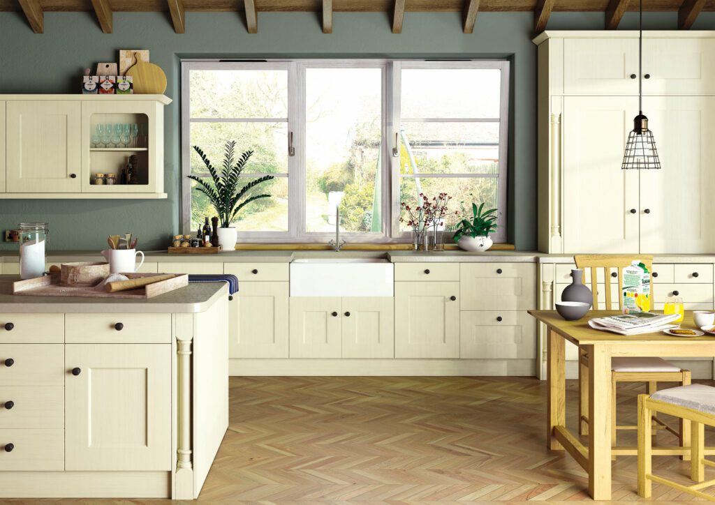 Oakgrain Cream Cambridge Country Open Plan Kitchen | Vegas Kitchens, Folkestone