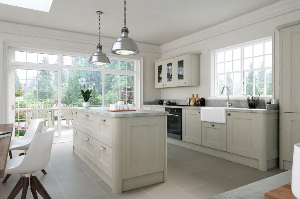 Oakgrain Grey Cambridge Modern Country Kitchen | Vegas Kitchens, Folkestone