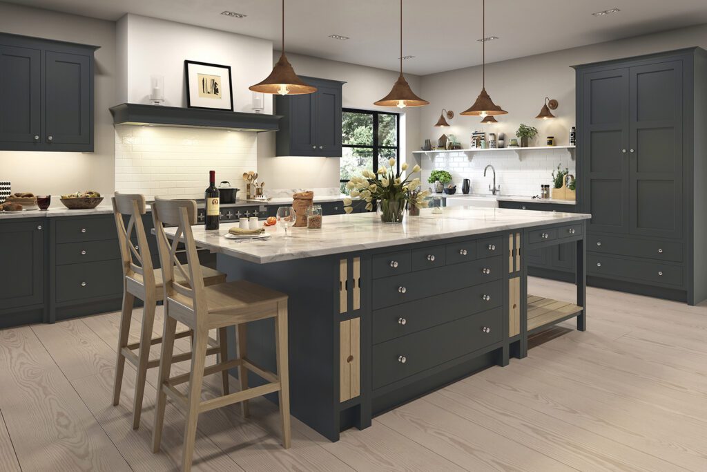 Aisling In Frame Dark Kitchen With Island | My Dream Kitchen, London