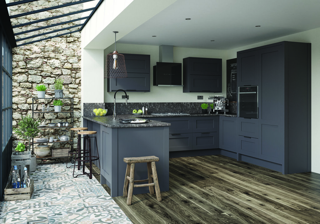 Second Nature Dark Grey U Shaped Kitchen 1024x717 