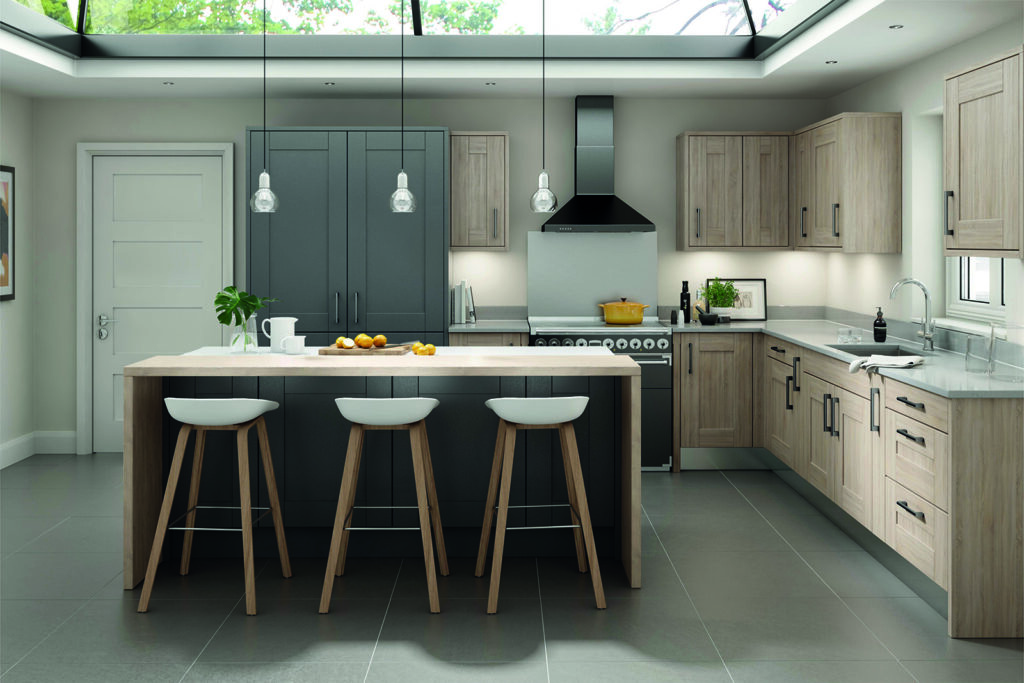 Second Nature Dark Grey Wood L Shaped Kitchen | My Dream Kitchen, London