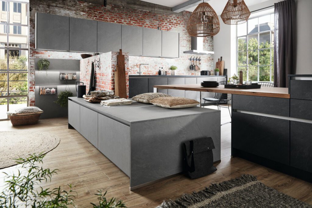 Nobilia Stone Open Plan Kitchen 2 | Inova Kitchens, Luton