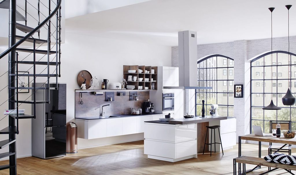 Rotpunkt White Gloss Open Plan Kitchen 1 | Zen Küchen, Richmond