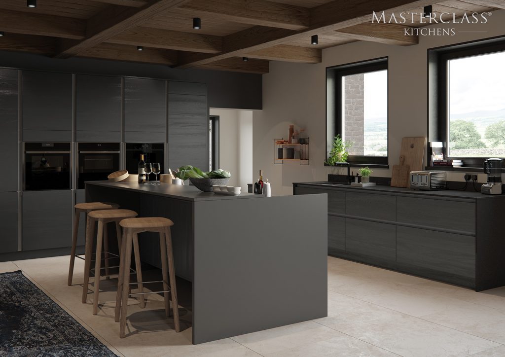 Masterclass Graphite Handleless Kitchen | Plum-Mex, Farnham