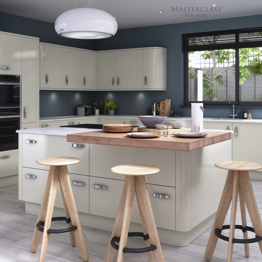 Masterclass Light Gloss Kitchen | Plum-Mex, Farnham