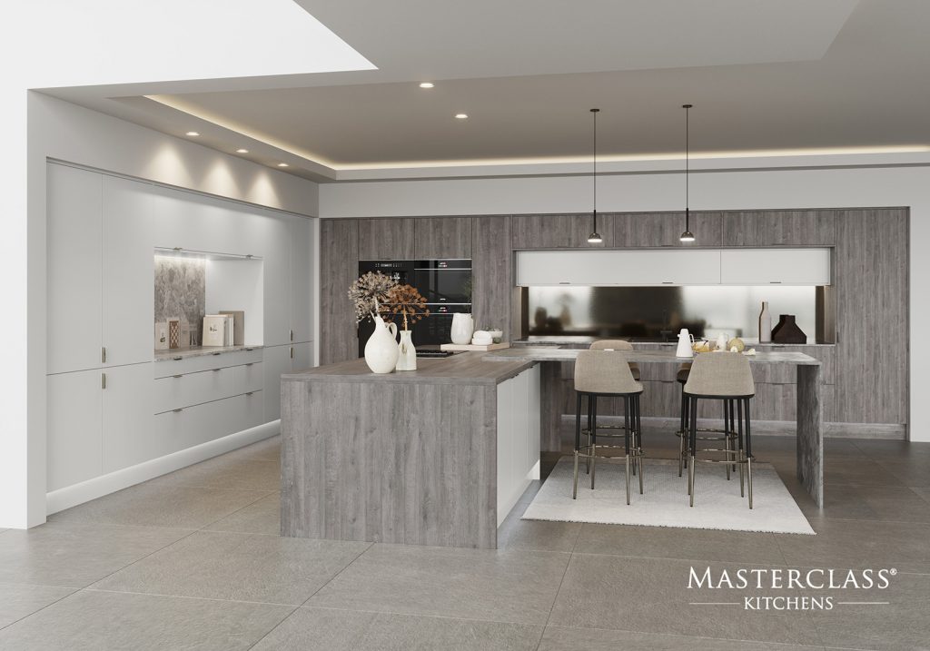 Masterclass Light Wood L Shaped Kitchen | Plum-Mex, Farnham
