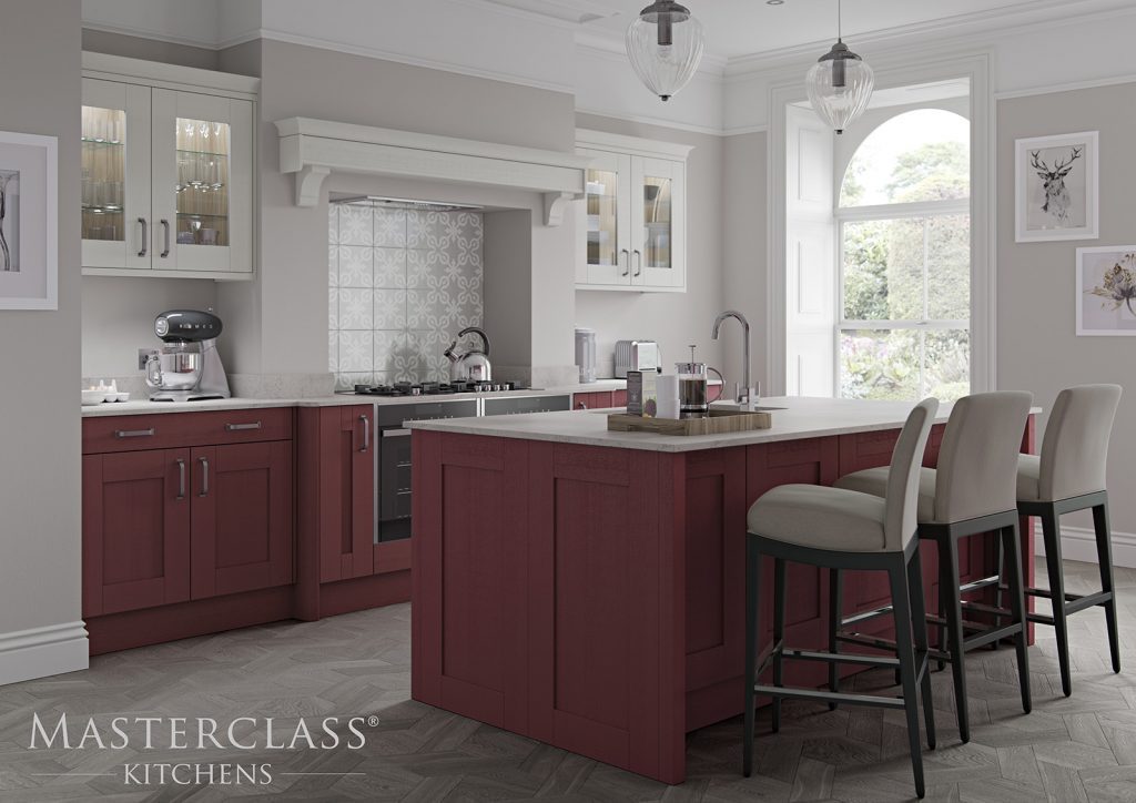 Masterclass Red Shaker Kitchen | Plum-Mex, Farnham