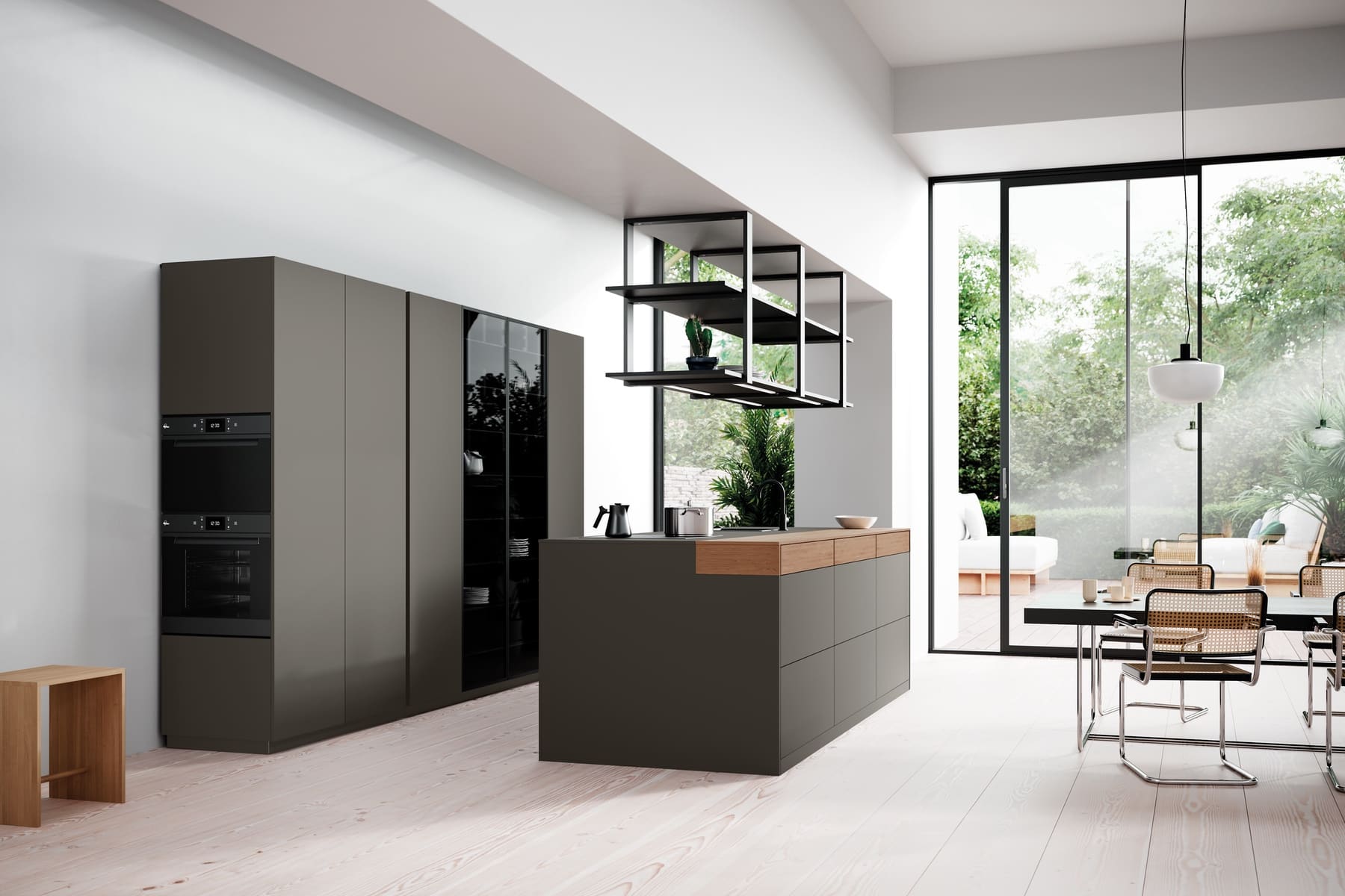Rotpunkt Matt Black Handleless Kitchen | Plum-Mex, Farnham