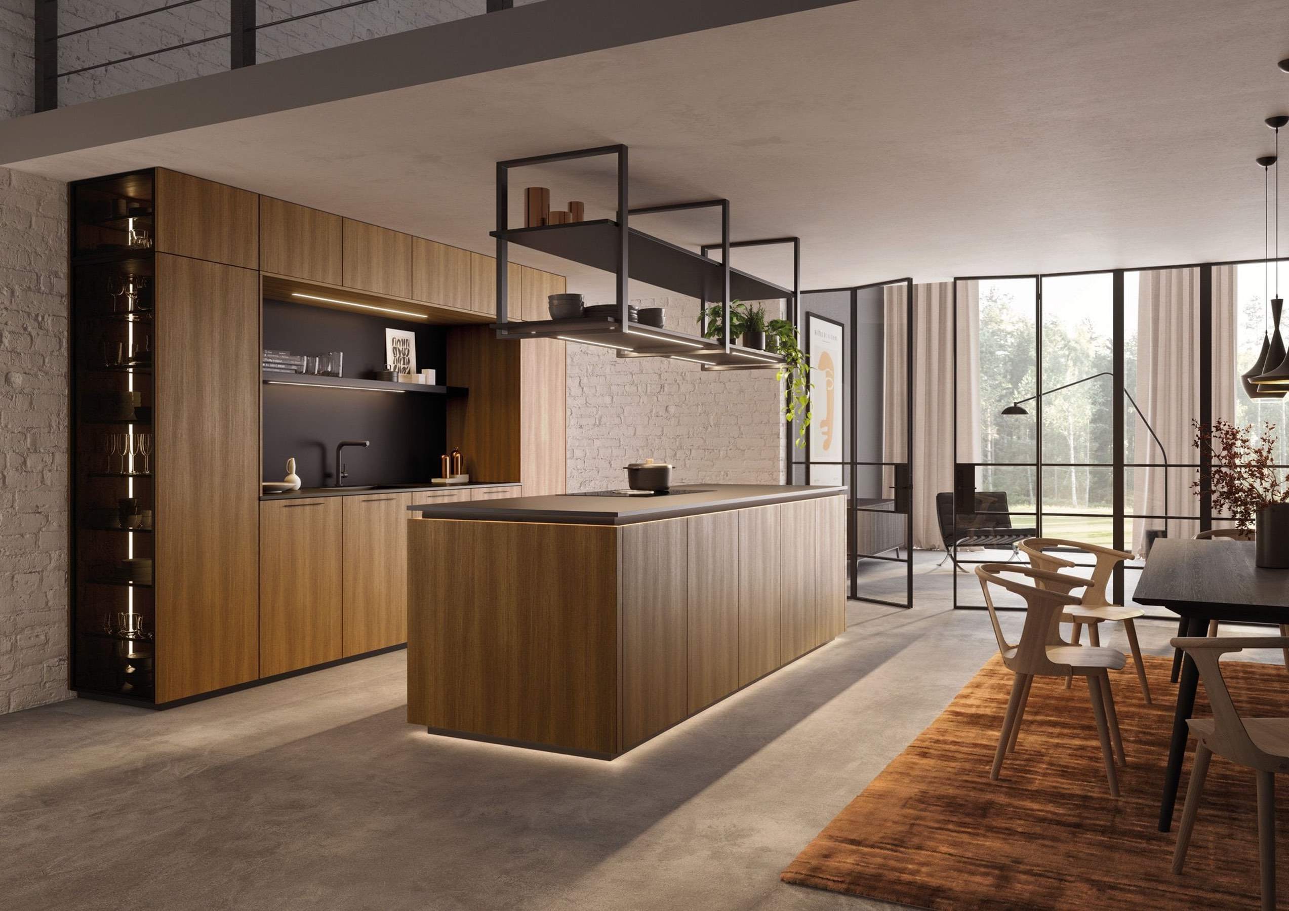 Rotpunkt Loft Brown Oak Wood Kitchen | Plum-Mex, Farnham
