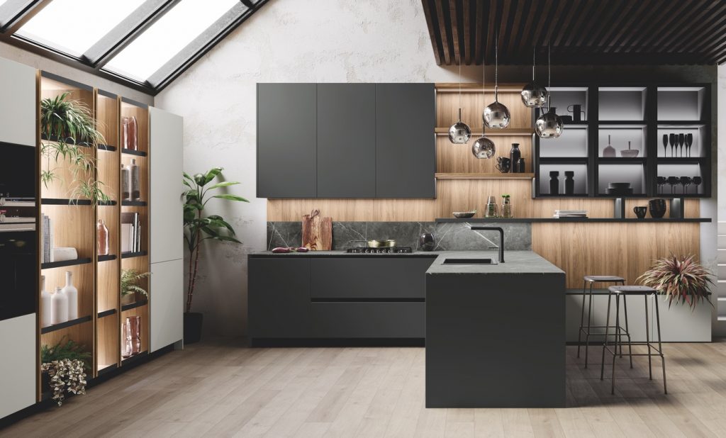 Miton Matt Black Handleless Kitchen 1 | Simple Interiors, Wandsworth